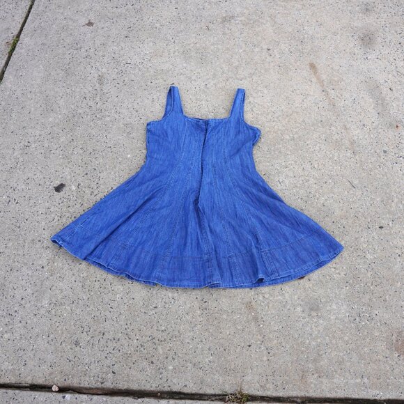 LOFT Chambray Seamed Mini Flare Dress 10 Square Neck - Picture 4 of 15
